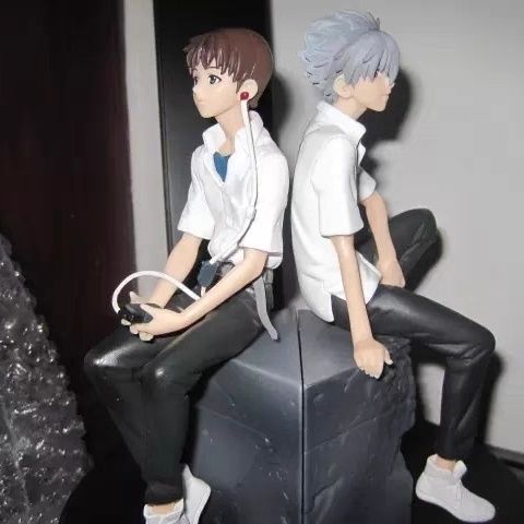 ของแท้ Sega EVA รุ่น theatrical Q Kaoru Nagisa Ikari Shinji หูฟังท่านั่งรูปทิวทัศน์จุด 2 ชนิด