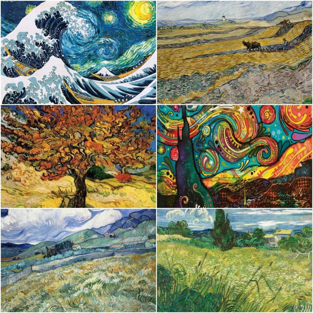 Drofe, ระบายสีตามตัวเลข 40x50cm, ดาวของแวนโก๊ะ, ผ้าใบสีน้ํามัน DIY ตกแต่งห้อง