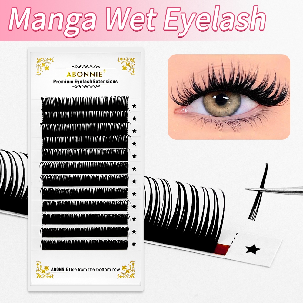 Abononnie Wet Lashes Spikes Eyelshes Cat Eye Lash Extensions