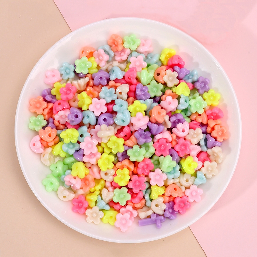 20/40 ชิ้นประณีต Star Heart ดอกไม้หลวมลูกปัด DIY Craft สําหรับเครื่องประดับทําสี Candy แฟชั่นจี้