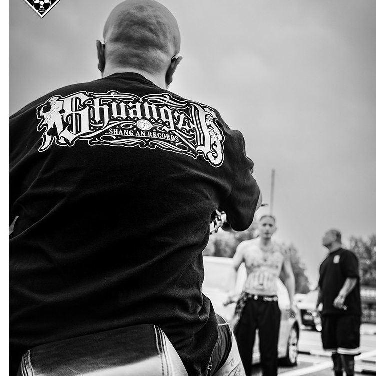 ระเบิดนิวเคลียร์ x Shuangzi Co-Branded < Shore > อัลบั้ม Chicano West Coast Pure Cotton เสื้อยืดแขนสั้นสีดําสีขาว