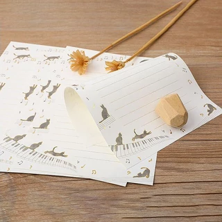 8ชิ้น/เซ็ตที่สวยหรูปิดทองดอกไม้แผ่นจดหมาย น่ารัก ปล่อยให้ กระดาษสําหรับซองจดหมายที่เขียนด้วยลายมือบันทึกข้อความเขียนกระดาษเครื่องเขียนสํานักงานซัพพ