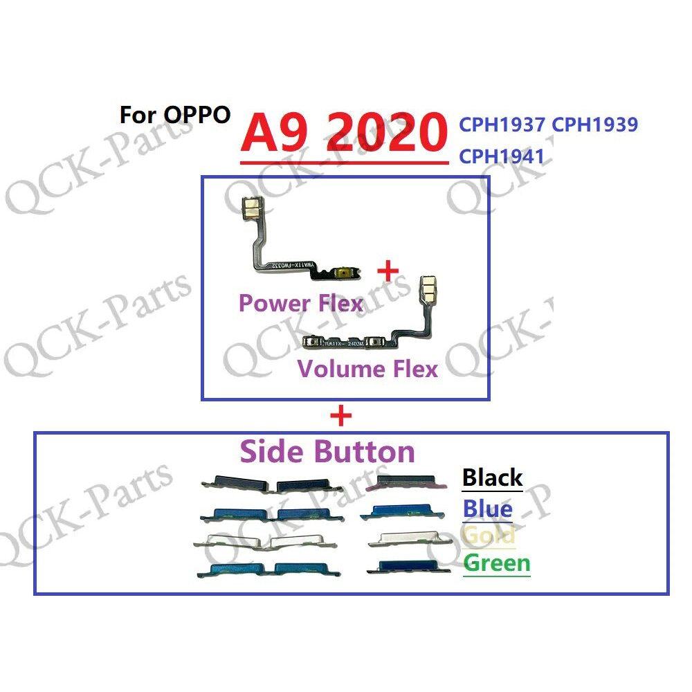 สําหรับ OPPO A9 2020 CPH1937 CPH1939 CPH1941 เปิดปิด Mute Switch Control Key Volume Out ปุ่มด้านข้าง Flex สาย