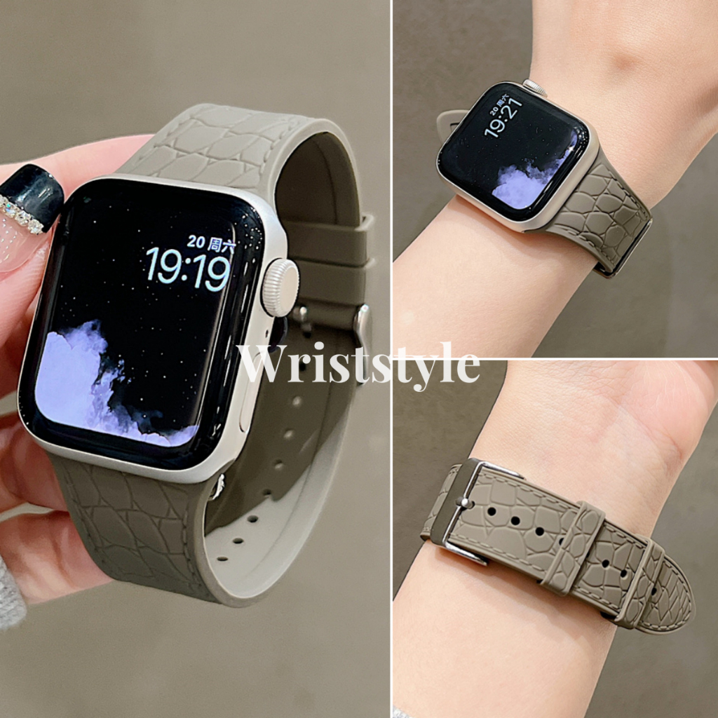 สายนาฬิกาข้อมือหนัง ซิลิโคน แบบเปลี่ยน สําหรับ Apple Watch S10 9 8 7 6 5 4 3 2 1 SE2 ULTRA iWatch 49 มม. 46 45 44 42 41 40 38