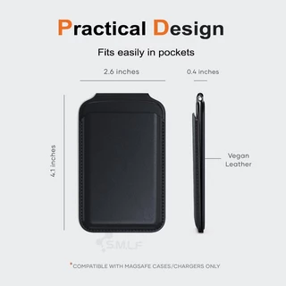 SMLF Magnetic Wallet Stand With Adjustable Angle แม ่ เหล ็ กกระเป ๋ าสตางค ์ ขาตั ้ งปรับมุมสําหรับ iPhone 16/15/14/13/12 Series Vegan หนัง Girp ขาตั ้ งโทรศัพท ์ ผู ้ ถือบัตร ID หน ้ าต ่ าง RFID การปิดกั ้ นสีดําสีน ้ ําตาลสีฟ ้ า