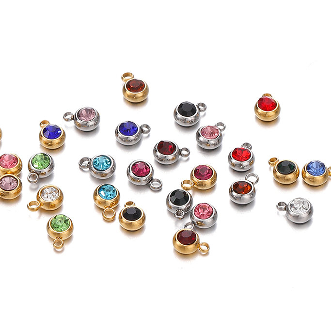 St.kunkka 5 ชิ้น/ถุงสแตนเลสจี้หิน Retro เรียบง่ายอารมณ์ Lucky Stone สร้อยคอจี้สําหรับ DIY เครื่องประดับทําของขวัญ