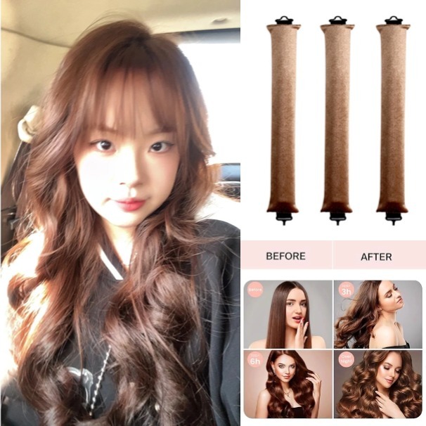 3 ชิ้น ใหม่ ผม วงดนตรี โรลม้วนผม ลอนซาตินไร้ความร้อน เครื่องม้วนผมดังในติ๊กต๊อก ที่ม้วนผมไม่ใช้ความร้อน