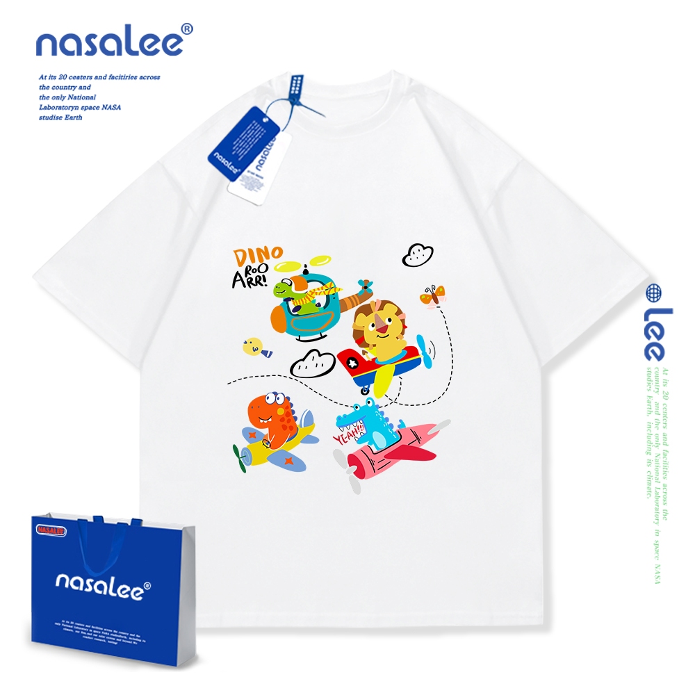 NASAเสื้อยืดแขนสั้นเด็กลายการ์ตูนน่ารัก เสื้อยืดคอกลม ผ้าคอตตอน เสื้อยืดเด็กไสตล์เกาหลี