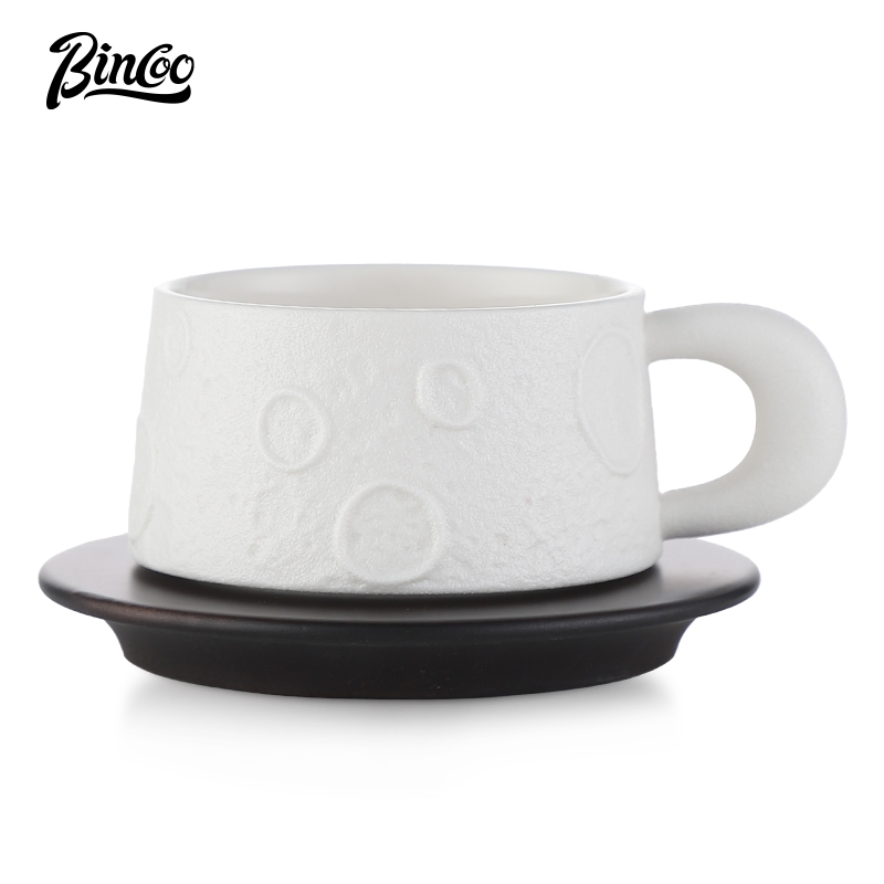 Bincoo แก้วกาแฟเซรามิค พร้อมช้อน 200 มล. สําหรับครัวเรือน ออฟฟิศ