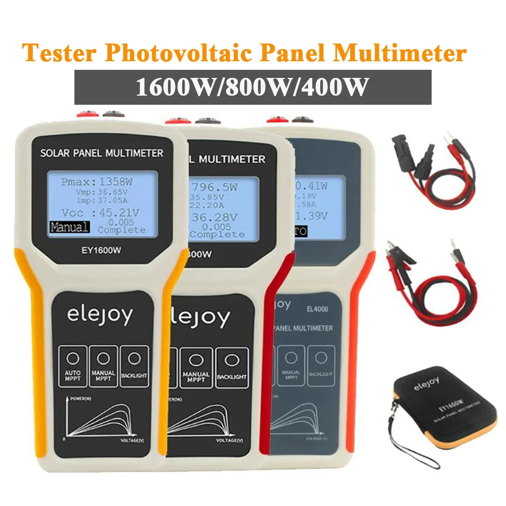 Ey1600w/ey800w/el400b มัลติมิเตอร์แบบโซลาร์เซลล์, แผงโซล่าเซลล์ MPPT, เครื่องทดสอบพลังงานโมดูลโซลาร์