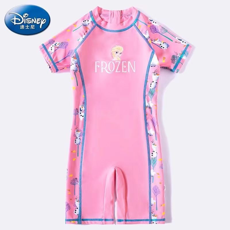 disney ชุดว่ายน้ําวันพีช แบบแห้งเร็ว ลายการ์ตูนเจ้าหญิง สีชมพู แฟชั่นฤดูร้อน สําหรับเด็กผู้หญิง