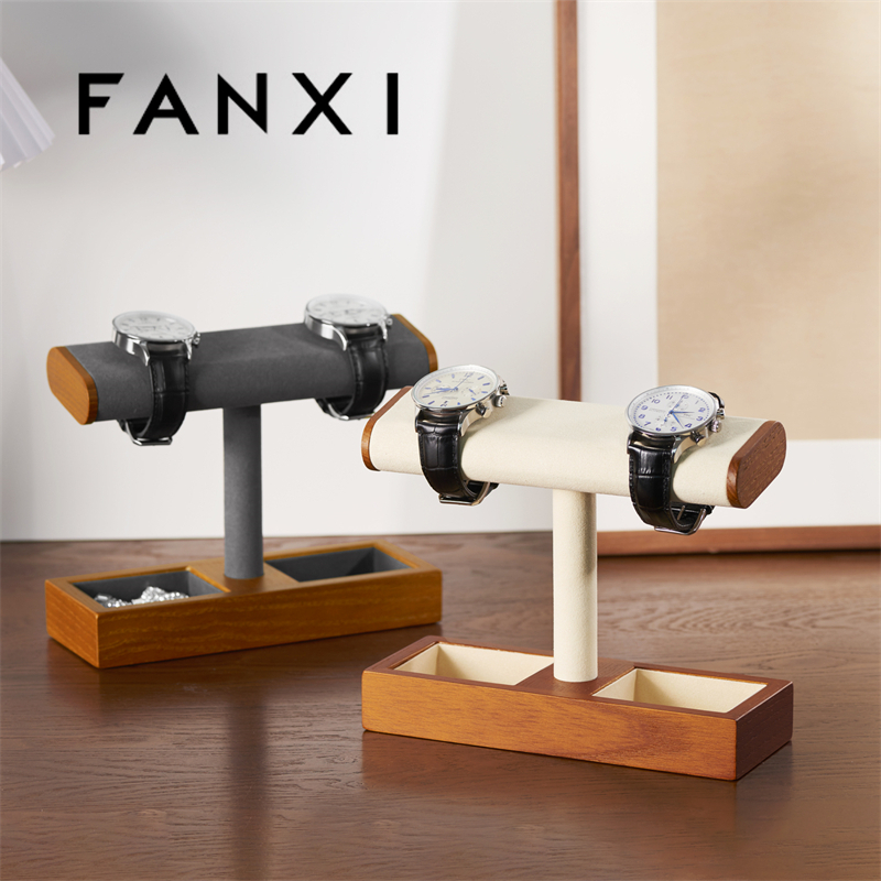 Fanxi ไม้ ยืนแสดงนาฬิกา ที่วางสร้อยข้อมือแหวน, ชั้นวางเครื่องประดับ SM191