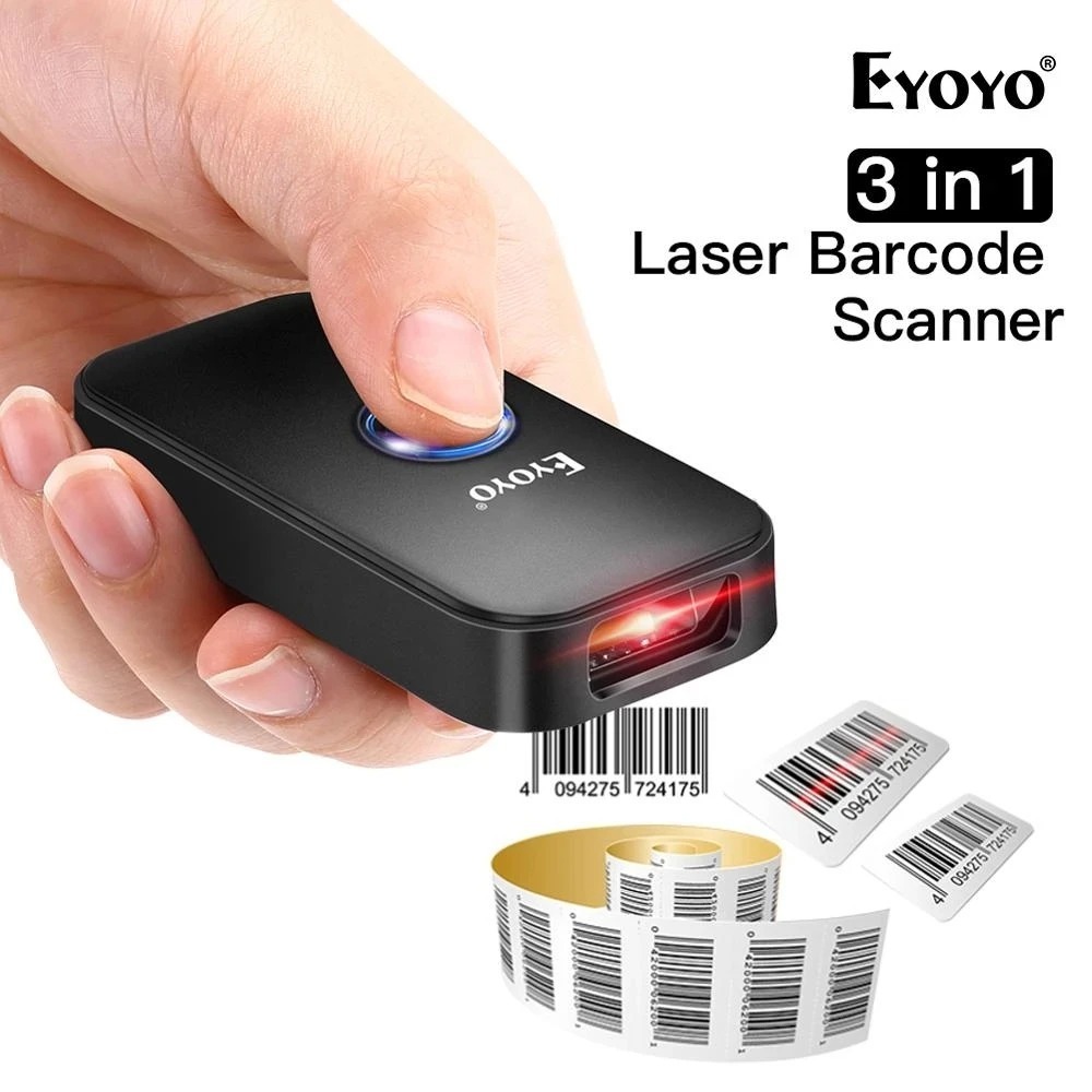 Eyoyo EY-009L 3-in-1 Bluetooth USB Wired&Wireless 1D Barcode Scanner เครื่องอ่านบาร์โค้ด