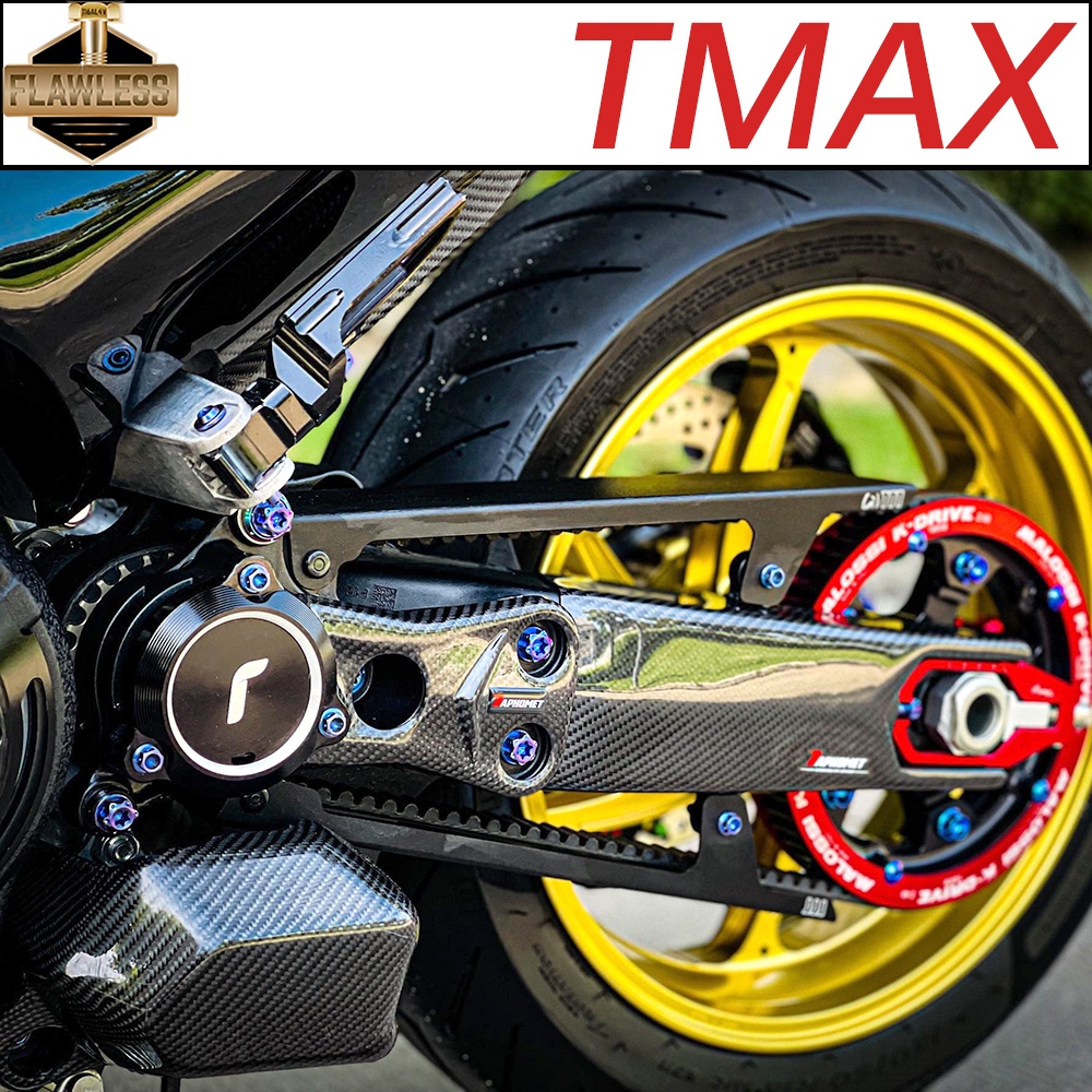 FLAWLESSTI Yamaha Tmax 560 530 2015-2024 น๊อตไททาเนียม เกรด5 น็อตยึดขาปั้มล่าง น็อตจานดิส น็อตอุดน้ำมันเครื่อง สวิงอาร์ม น็อตยึดท่อ น็อตสเตย์พักเท้าหลัง