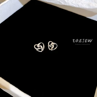 DREJEW เดรช 925 เงินเข็มเรียบง่ายใหม่สไตล์เย็นโพรงรักต่างหูแฟชั่นส่วนบุคคลต่างหูแสงหรูหราระดับไฮเอนด์ต่างหู ไม่แพ้ง่าย