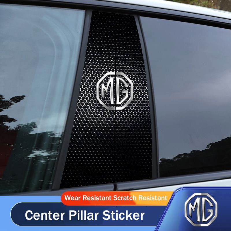 2 ชิ้น Fit สําหรับ MG HS ZS ZR TF MG4 MG6 Trophy Diamond Grid Texture 3D PET รถเสาโพสต์ประตูหน้าต่าง Trim Decal ฝาครอบสติกเกอร์อุปกรณ์เสริม