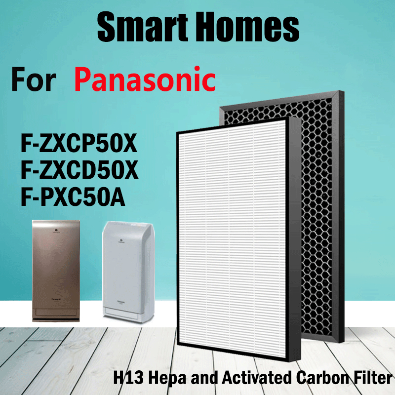 Fit Panasonic F-ZXCP50X F-ZXCD50X ตัวกรองเครื่องฟอกอากาศ HEPA + กําจัดกลิ่นสําหรับ F-PXC50A