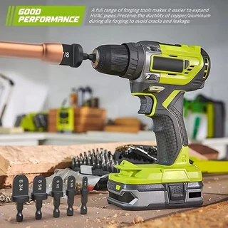 หนึ่งชุดท่อทองแดง Expander ท่อหัว Extender เครื่องมือ Swaging, สําหรับเครื่องปรับอากาศและตู้เย็น Flaring พร้อมเจาะบิตความเข้ากันได้