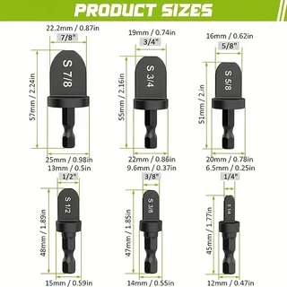 หนึ่งชุดท่อทองแดง Expander ท่อหัว Extender เครื่องมือ Swaging, สําหรับเครื่องปรับอากาศและตู้เย็น Flaring พร้อมเจาะบิตความเข้ากันได้