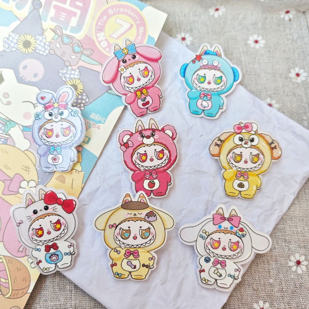 เกาหลีสี Sanrio X PAP MART กิ๊บติดผมการ์ตูนหญิงอินของขวัญวันเกิดนักเรียนน่ารัก