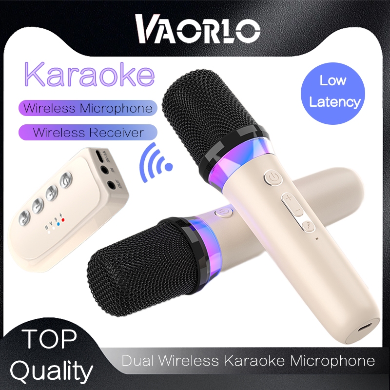 Vaorlo DS-K2 คาราโอเกะ Companion บลูทูธ 5.3 ไร้สาย Moving-Coil ไมโครโฟน RGB สีสัน KTV DSP Mixer ระบบ 3.5 มม.
