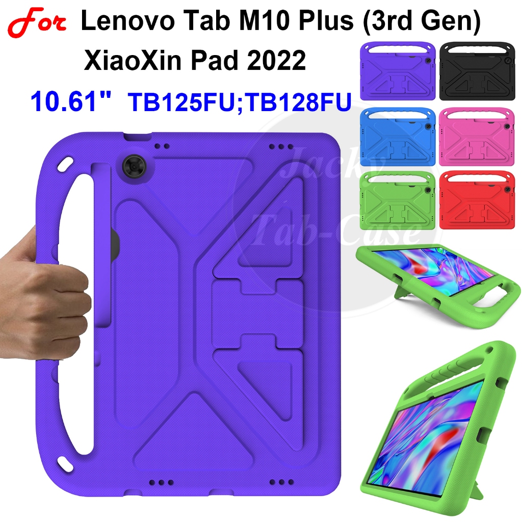 สําหรับlenovo Tab M10 Plus (3rd Gen) 10.61 "XiaoXin Pad 2022 TB125FU TB128FU TB128XUคุณภาพสูงกันกระแทกEVAฝาครอบเด็กเด็กที่เป็นมิตรจับแท็บเล็ตผิว