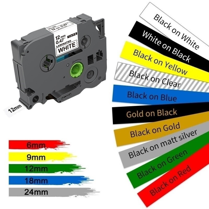 6/9/12/18/24 มม.TZe231 ป้าย TZe231 TZe231 เทปลามิเนต TZe231 TZe241 TZe251 ริบบิ้นสําหรับ Brother P-t