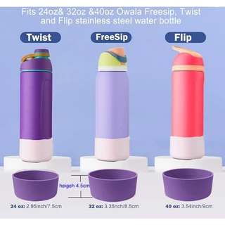 ซิลิคอน Boot สําหรับ owala 24oz/32oz/40oz Freesip และ Twist Flip สแตนเลสขวด Anti-Slip ป้องกันซิลิคอนด้านล่างสําหรับขวดน้ํา Tumbler Boot