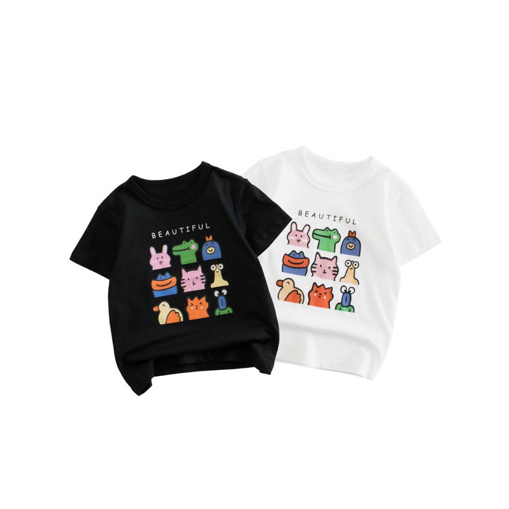 เสื้อยืดเด็ก ฤดูร้อนการ์ตูนเด็กแขนสั้นเสื้อยืดสําหรับสาวเด็ก ที ที่รัก ที เสื้อผ้าฝ้ายพิมพ์1-8ปีเด็กวัยหัดเดินเสื้อผ้าท็อปส์