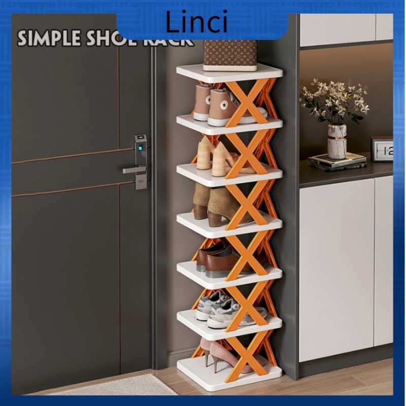 ที่วางรองเท้า 5 ชั้น ตู้รองเท้า ของอเนกประสงค์ รูปตัวX ชั้นวางรองเท้าพับ Splicing หอพักชั้นเก็บ Stackable พลาสติกรองเท้า Organizer ตู้ชั้นวางรองเท้าหลายชั้นบ้านเฟอร์นิเจอร์ชั้นวาง Organizer Storage Stand