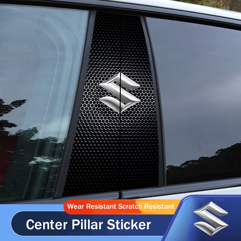 [2PCS] PET Diamond Grid Pattern Car Window B-pillas Molding Trim สติ๊กเกอร์แต่งรถสําหรับ Suzuki Swift Alto Vitara Jimny Ertiga Apv พกพา