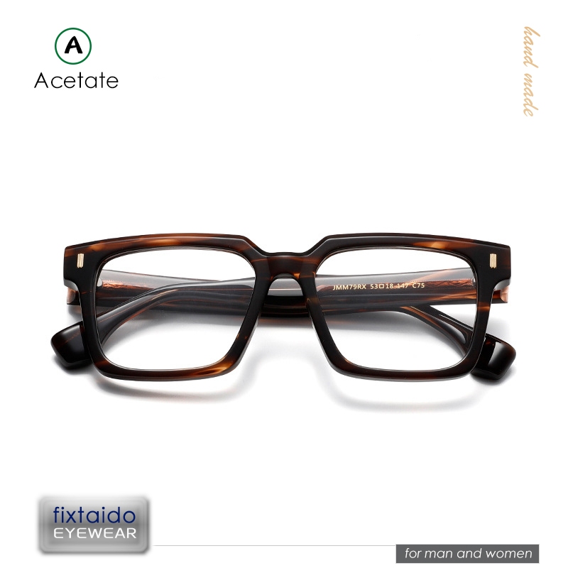 สไตล์อเมริกันหรูหราการออกแบบ JACQUES, Handmade Acetate Fiber กรอบแว่นตา,ขนาดใหญ่แฟชั่นแว่นตาสําหรับผู้ชายผู้หญิง JMM79RX