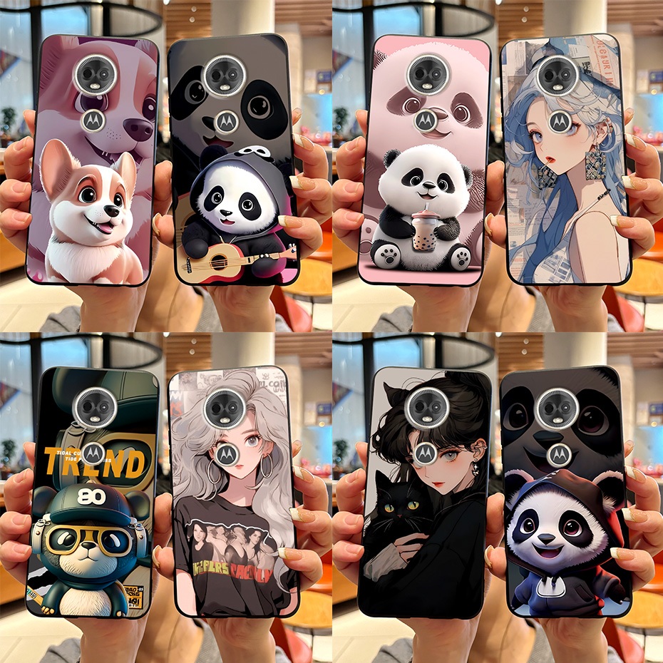 สําหรับ Motorola MOTO E4 Plus / MOTO E5 Plus E4plus E5plus ซิลิโคนอ่อนนุ่ม TPU เคสโทรศัพท์สีดําแฟชั่