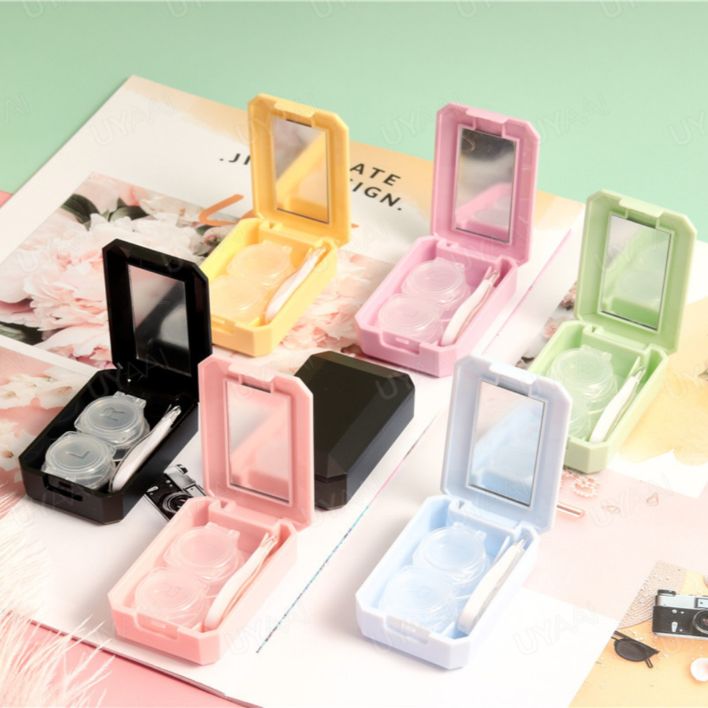 CODUYAAI Storage box Simple eyeless กล่องเก็บเลนส์ Pink Blue 1 ชิ้น