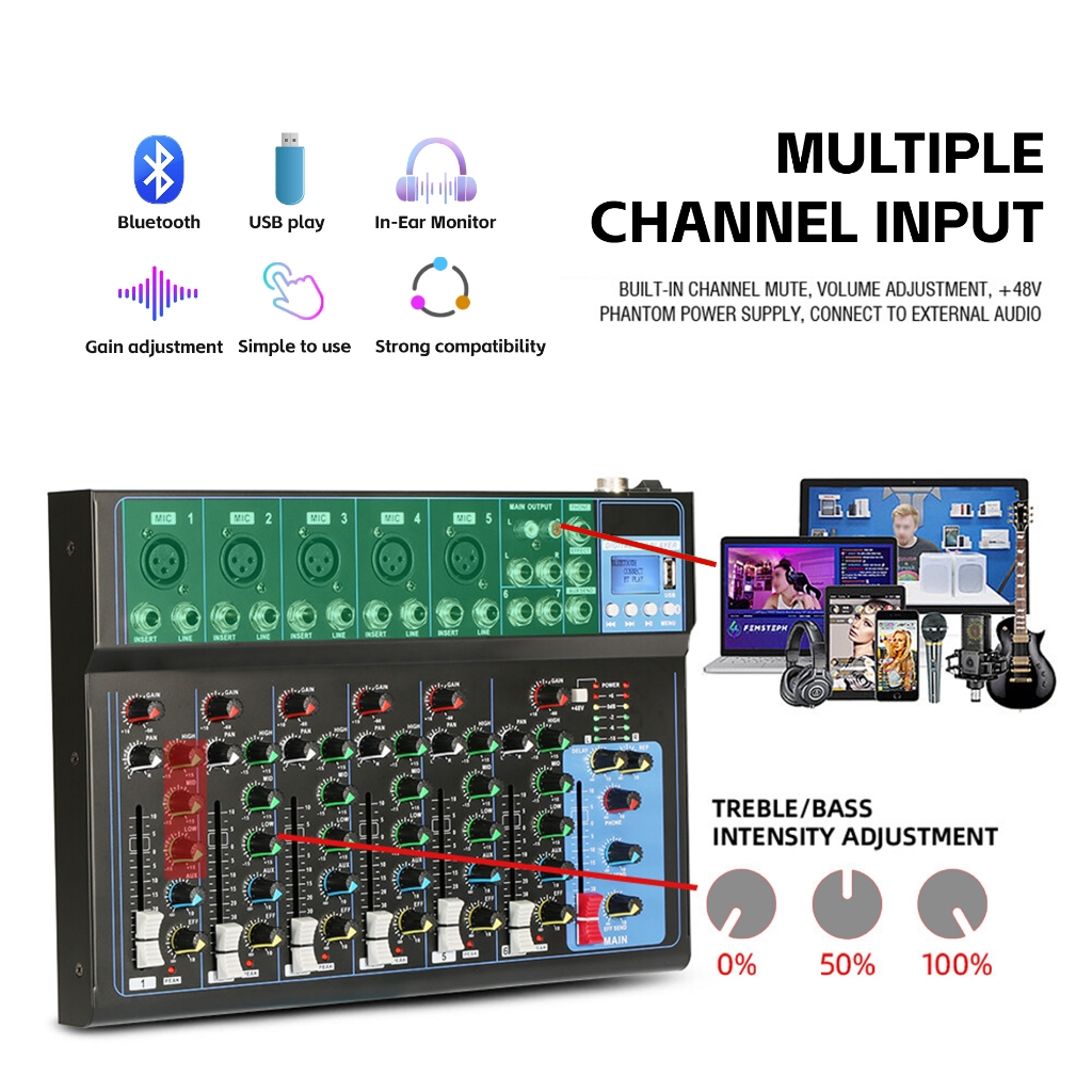 Mixer 4/7 Channel Better Series Bluetooth Mixer Original พร้อมรับประกัน 1 ปี รองรับ PC Soundcard