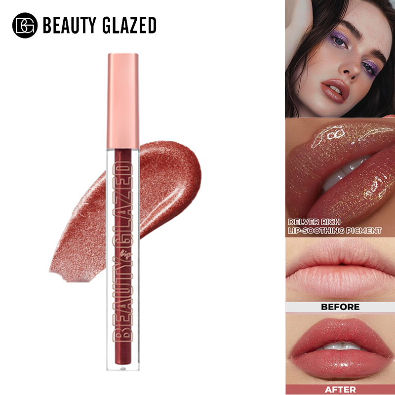 Beauty GLAZED Glitter Lifter Lipgloss ติดทนนานกันน้ําให้ความชุ่มชื้น