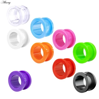 Alisouy 2 ชิ้นอะคริลิคที่มีสีสันหู Plug และอุโมงค์ผู้ชายผู้หญิงสีขาวใสหูวัดหู Expander Stercher เจาะเครื่องประดับ 2-16 มม.