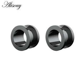 Alisouy 2 ชิ้นอะคริลิคที่มีสีสันหู Plug และอุโมงค์ผู้ชายผู้หญิงสีขาวใสหูวัดหู Expander Stercher เจาะเครื่องประดับ 2-16 มม.