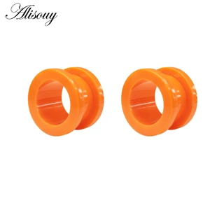 Alisouy 2 ชิ้นอะคริลิคที่มีสีสันหู Plug และอุโมงค์ผู้ชายผู้หญิงสีขาวใสหูวัดหู Expander Stercher เจาะเครื่องประดับ 2-16 มม.