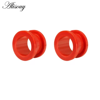 Alisouy 2 ชิ้นอะคริลิคที่มีสีสันหู Plug และอุโมงค์ผู้ชายผู้หญิงสีขาวใสหูวัดหู Expander Stercher เจาะเครื่องประดับ 2-16 มม.