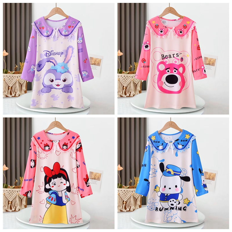 ชุดนอนแขนยาวเด็กผู้หญิงชุดนอนเด็กน่ารัก Fun nightie สําหรับ 10 - 11 ปี Girls Nightdress