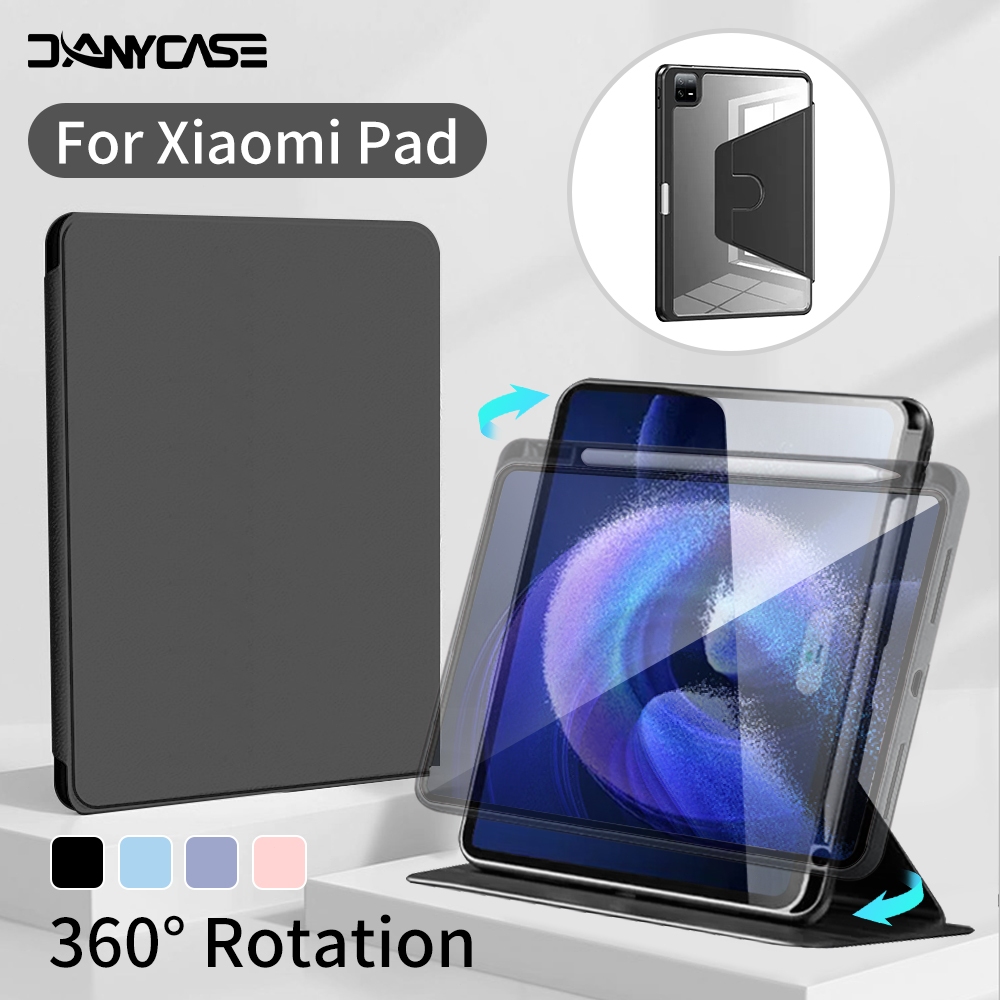 เคสหมุนได้ 360° สําหรับ Xiaomi Pad 6 2023 Mi Pad 5 Pro 11 นิ้ว เคสแท็บเล็ตพร้อมที่ใส่ปากกา
