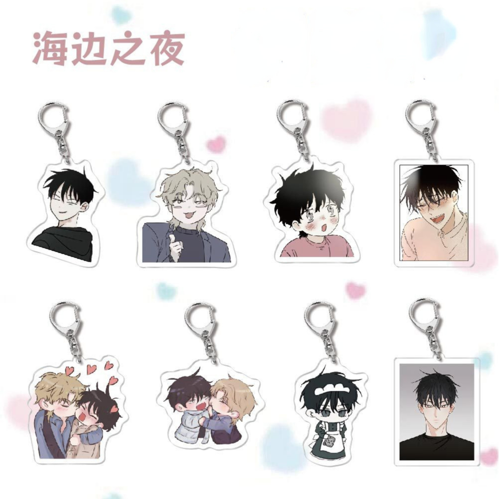 เกาหลี BL Comics Waterside Night Yaoi คู่พวงกุญแจอะคริลิค Low Tide In Twilight Taeju การ์ตูนตัวเลขจี้ Key Chain