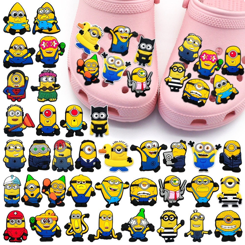 ร้อน 1pcs การ์ตูน Minions crocs Charms สีเหลือง jibbitz DIY อุดตันรองเท้า Aceessories Fit รองเท้าแตะ pin รองเท้าแตะตกแต่งเด็กของขวัญ