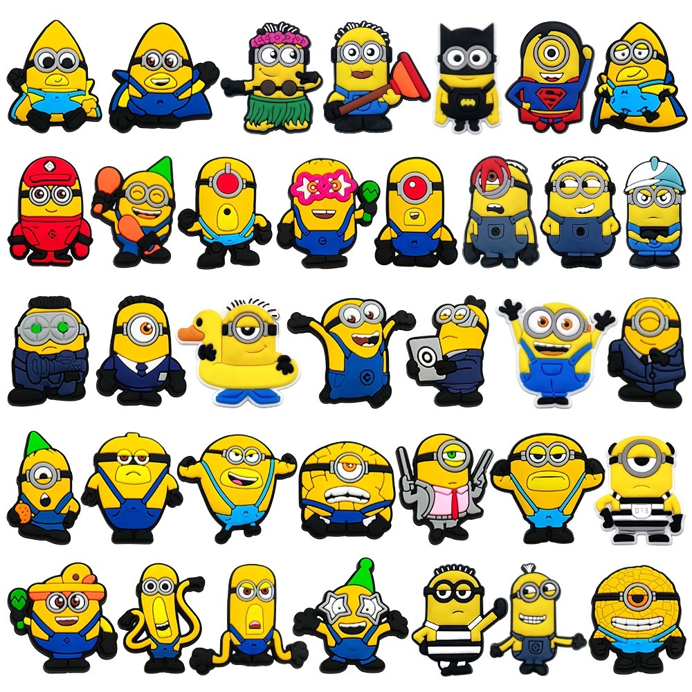 ร้อน 1pcs การ์ตูน Minions crocs Charms สีเหลือง jibbitz DIY อุดตันรองเท้า Aceessories Fit รองเท้าแตะ pin รองเท้าแตะตกแต่งเด็กของขวัญ