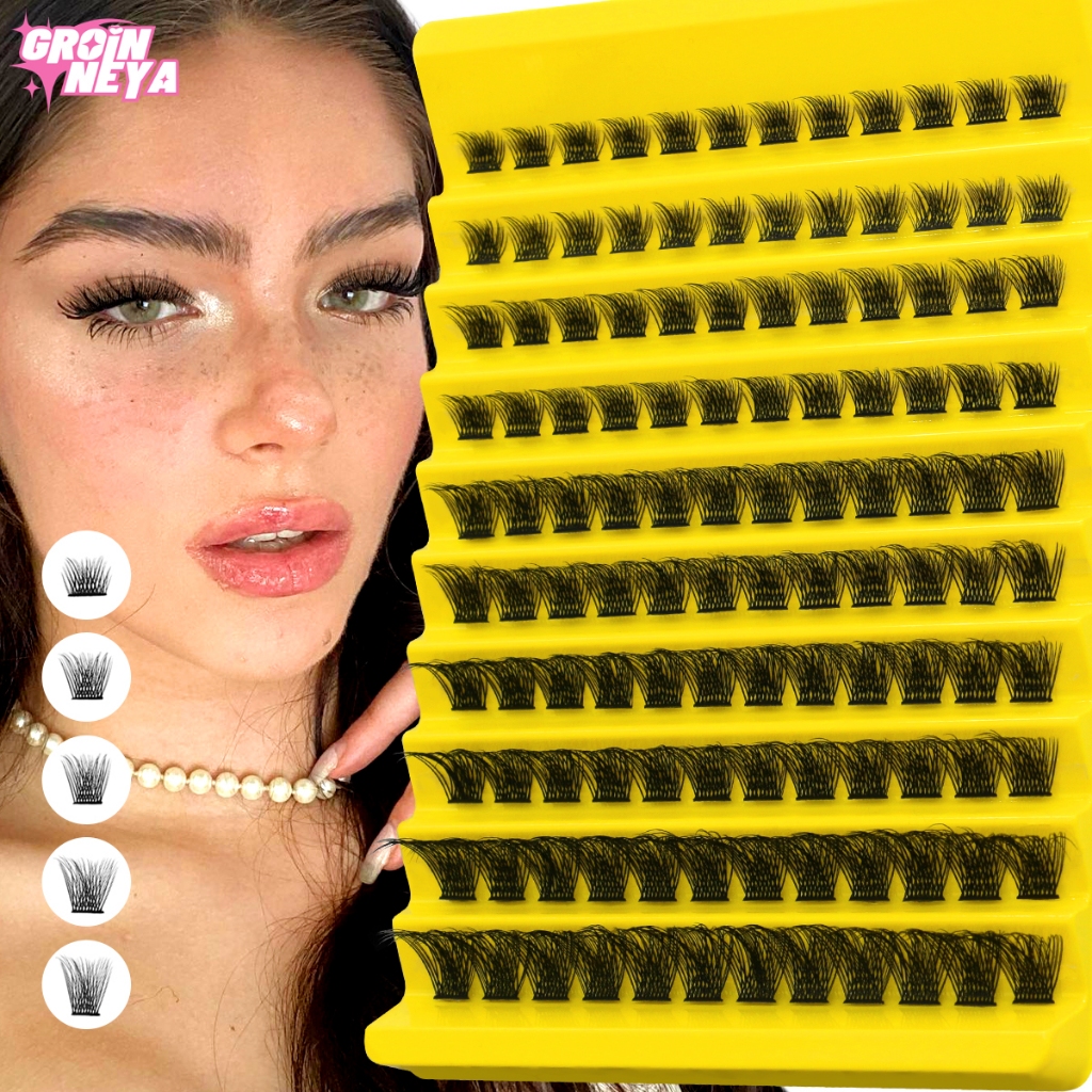 Groinneya เซ็กซี่ผสมถาดขนตาคุณภาพสูง 3D Volume Eye Lashes นุ่มธรรมชาติ Lashes Mink Lash Cluster ขนตาปลอม