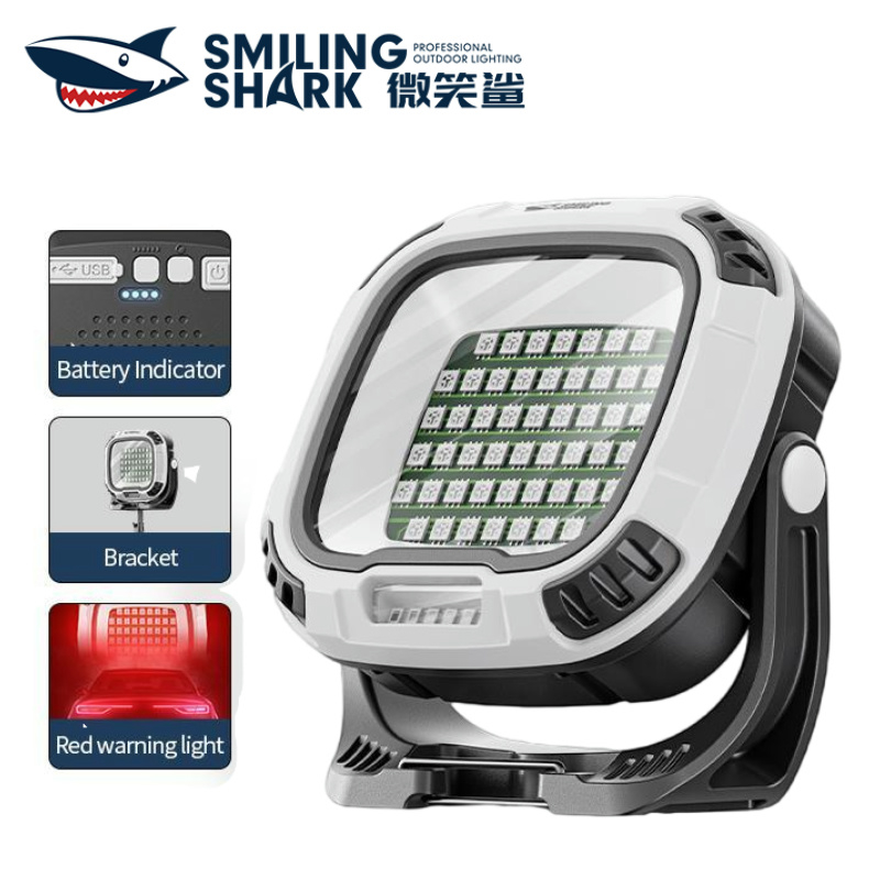 Smiling Shark GZ0892 ไฟ Led ทํางาน Type-c ชาร์จพร้อมแม่เหล็ก RGB Flash Light กันน้ํา