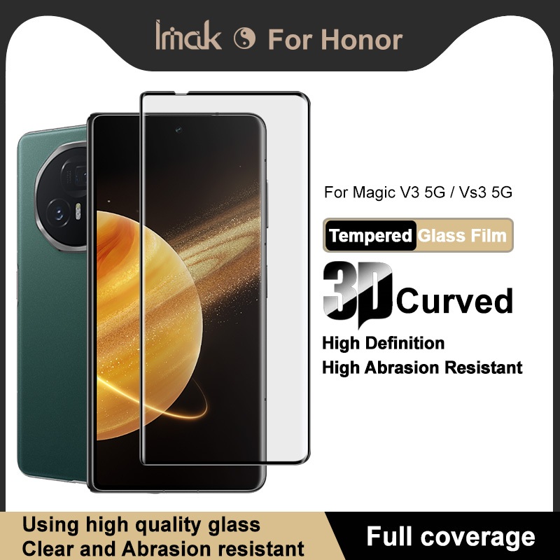 Imak Honor Magic V3 5G / Honor Magic VS3 5G ฟิล์มกระจก 3D โค้งกระจกเทมเปอร์ปกป้องหน้าจอคลุมทั้งหมดฟิล์มป้องกันหน้าจอ