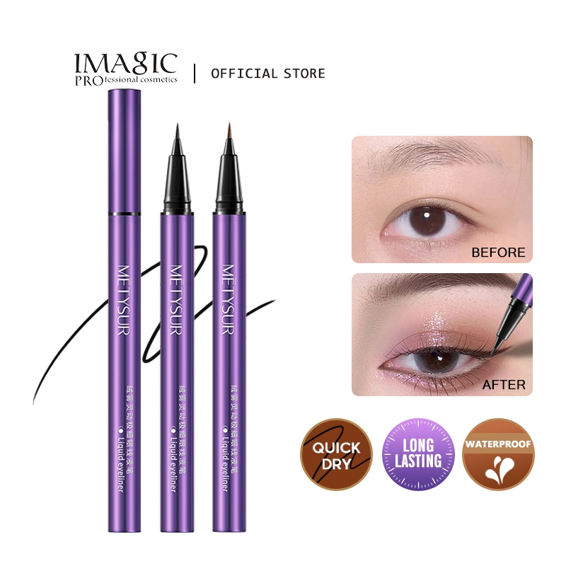 Imagic อายไลเนอร์ติดทนนานแต่งหน้าตากันน้ํา 2 สีเพื่อเลือกปากกาไลเนอร์แบบละเอียดพิเศษ