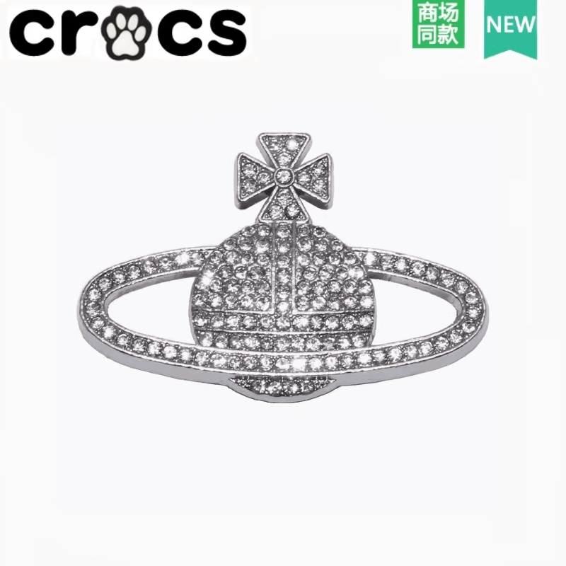 Texture Trend Crocs Crocs Zhibixing Accessories Hole Shoes Flower Elegant Premium Silver Saturn Series
